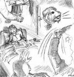 La strage di via Caravaggio in un disegno di Ardizzone Image description